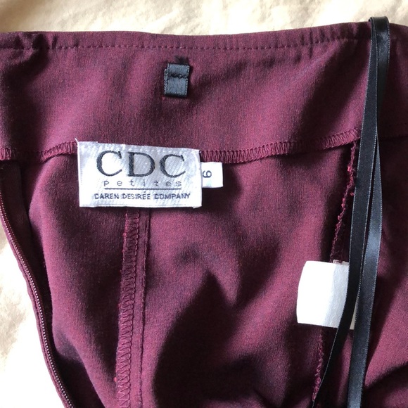 Burgundy strapless dress size 6 CDC Petites Caren - Picture 6 of 11